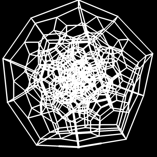 120-cell 4D double rotation animation showing continuous transformation through four-dimensional space