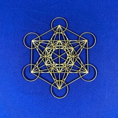 Metatron's Cube laser-cut Baltic birch wall art