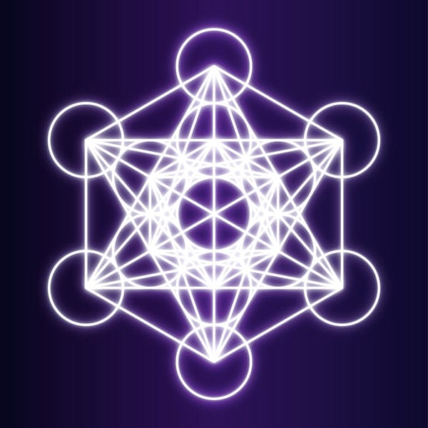 Metatron's Cube sacred geometry complete structure containing all five Platonic solids