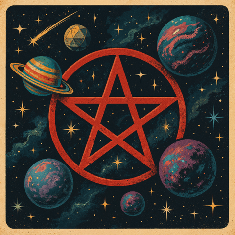 Pentagram as symbol of knowledge and cosmic harmony
