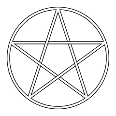 Pentacle symbol showing five elements