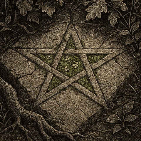 Historical pentagram engraving showing sacred geometry