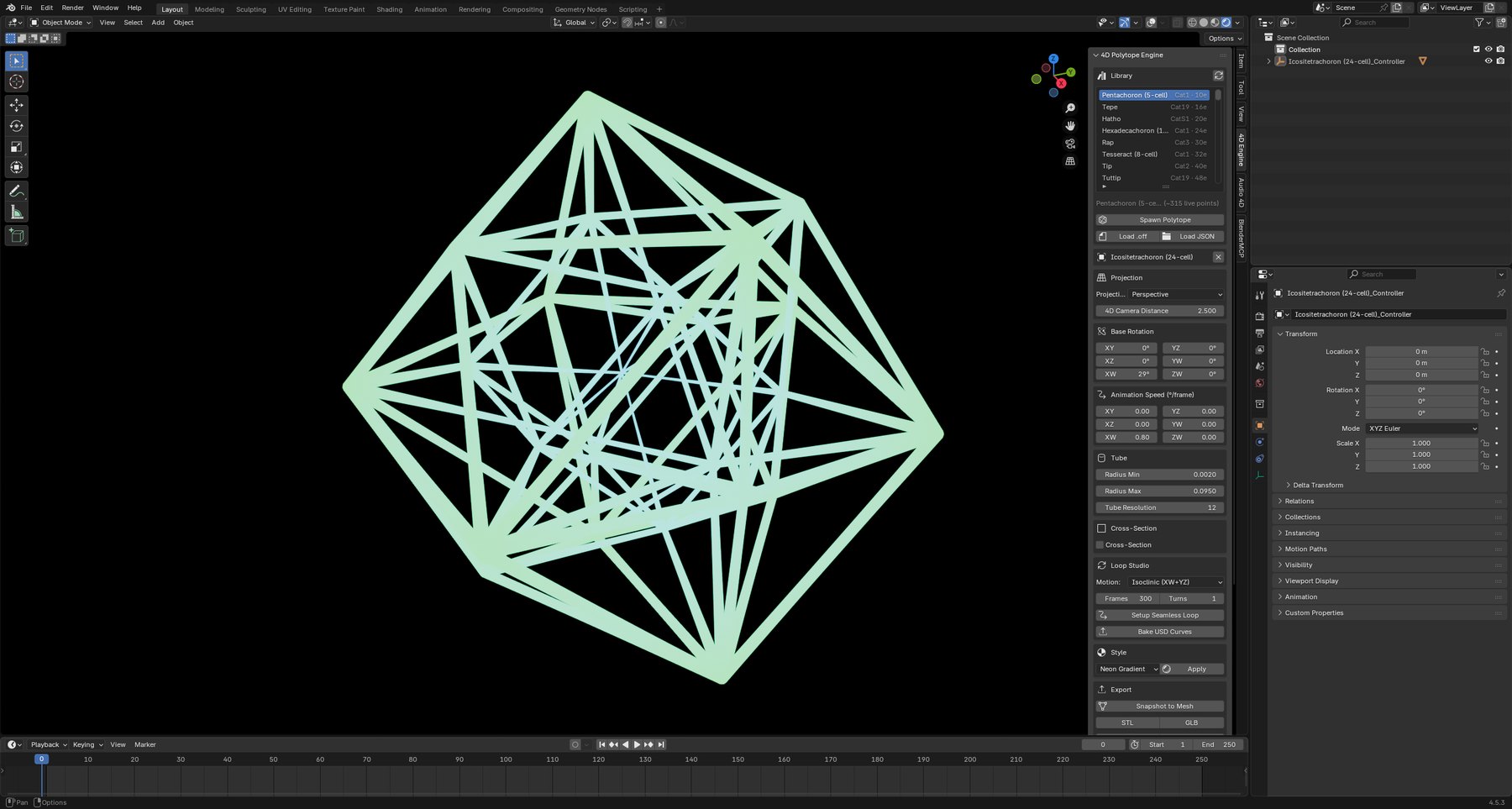 4D Polytope Engine — Blender Add-on — image 3