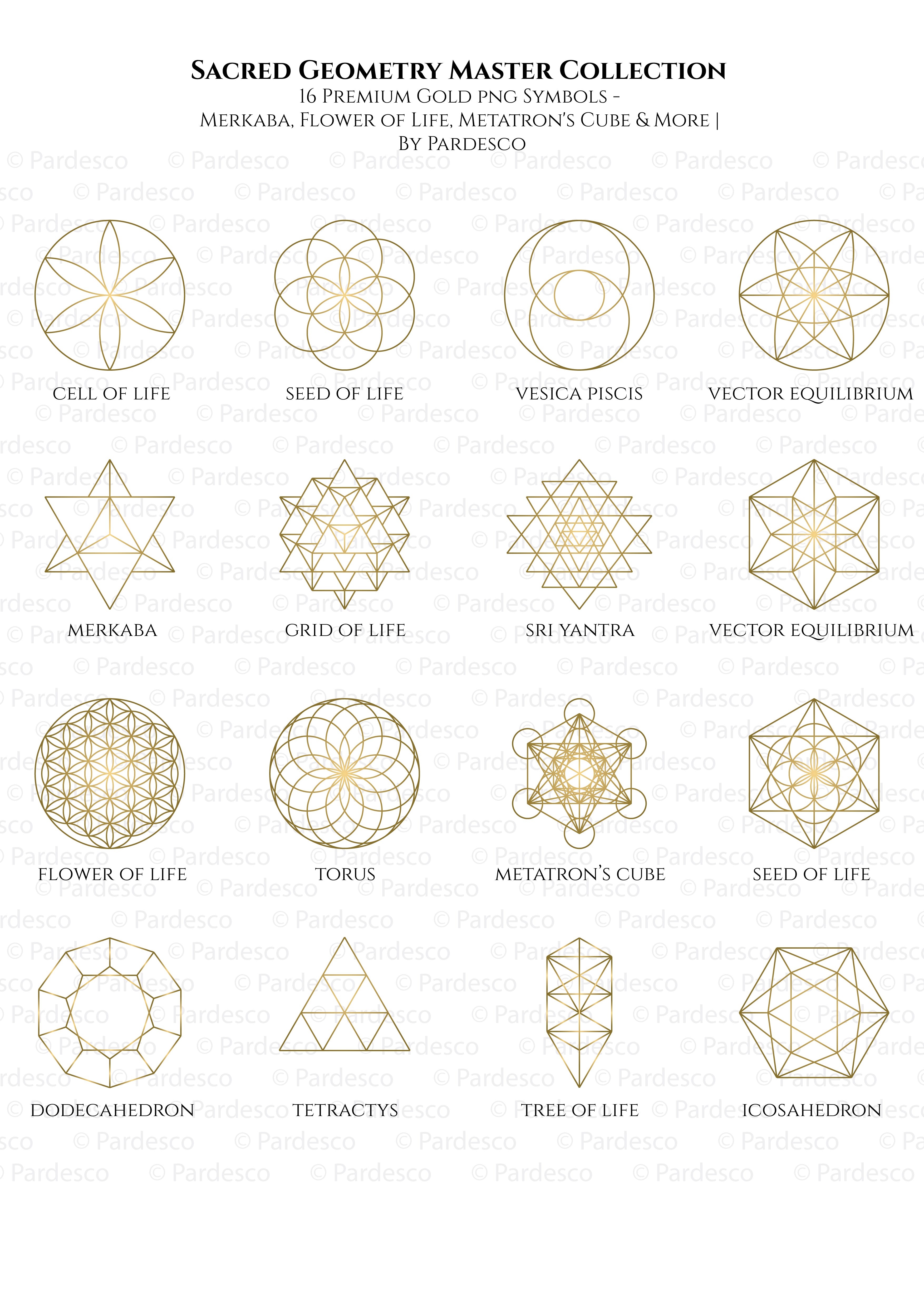 Sacred Geometry Vector Pack — Gold & Black