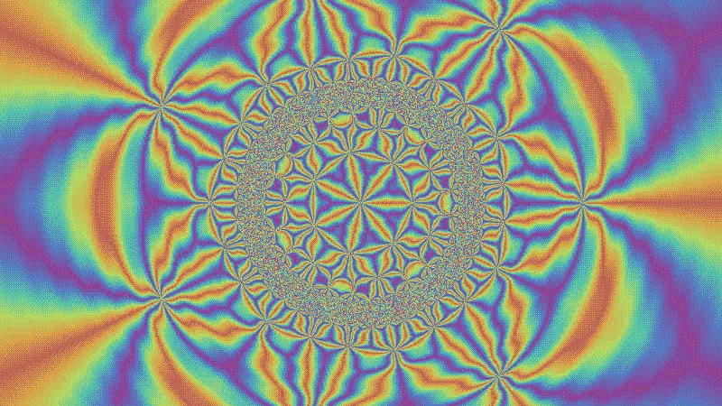 Ray Vortex: a trippy rotating fractal vortex in spectral colors.