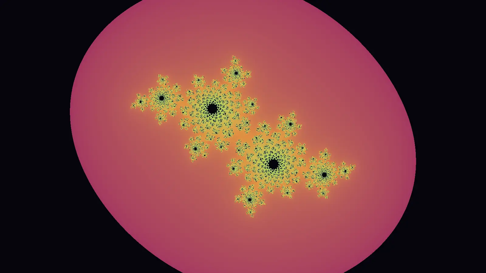 Interactive Julia set for c = -0.4 + 0.6i, rendered with smooth escape-time coloring in the browser.