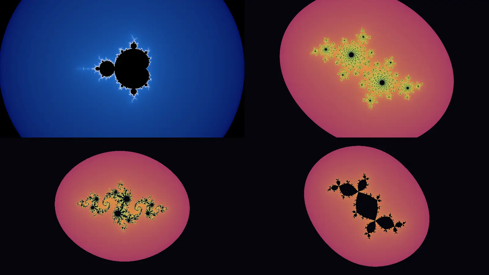Every point of the Mandelbrot set is the seed of a different Julia set.